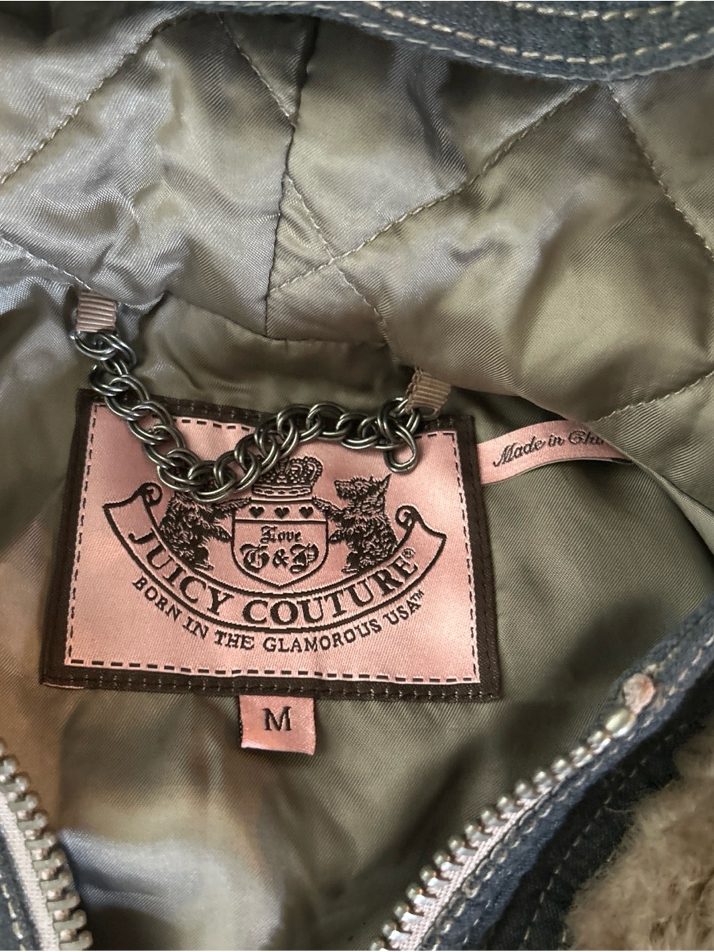 Juicy Couture Medium Cropped Hooded Faux Fur Zip Jacket in Taupe - Picture 3 of 8